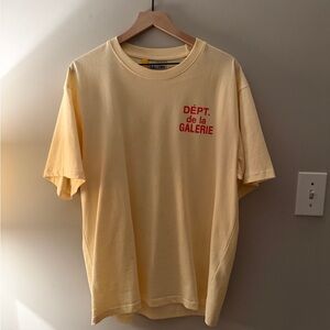 Gallery Dept Light Yellow Tee with Red Print